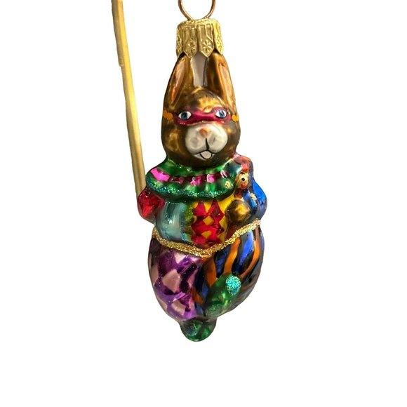 Christopher Radko Retired Mask Hare Ade Little Gem Rabbit Christmas Ornament - Picture 1 of 2